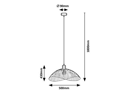 Lustra suspendata Iduna, negru mat, 1xE27, IP20, Rabalux, 4347