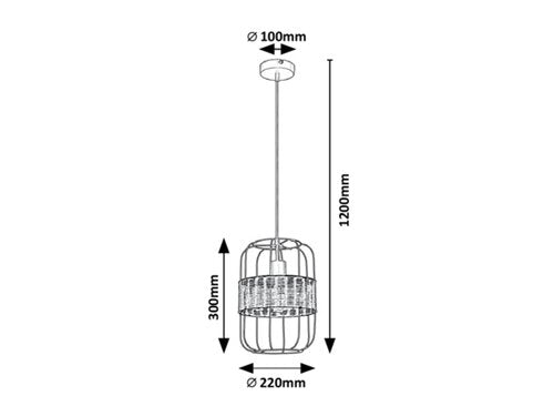 Lustra suspendata Indiana, negru, 1xE27, IP20, Rabalux, 5283
