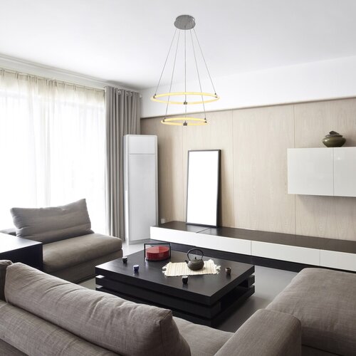 Lustra suspendata LED Irelia, crom satin, 55W, 4700lm, 3000K/4000K/6000K, IP20, Rabalux, 72009