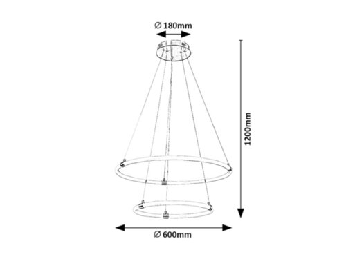 Lustra suspendata LED Irelia, crom satin, 55W, 4700lm, 3000K/4000K/6000K, IP20, Rabalux, 72009