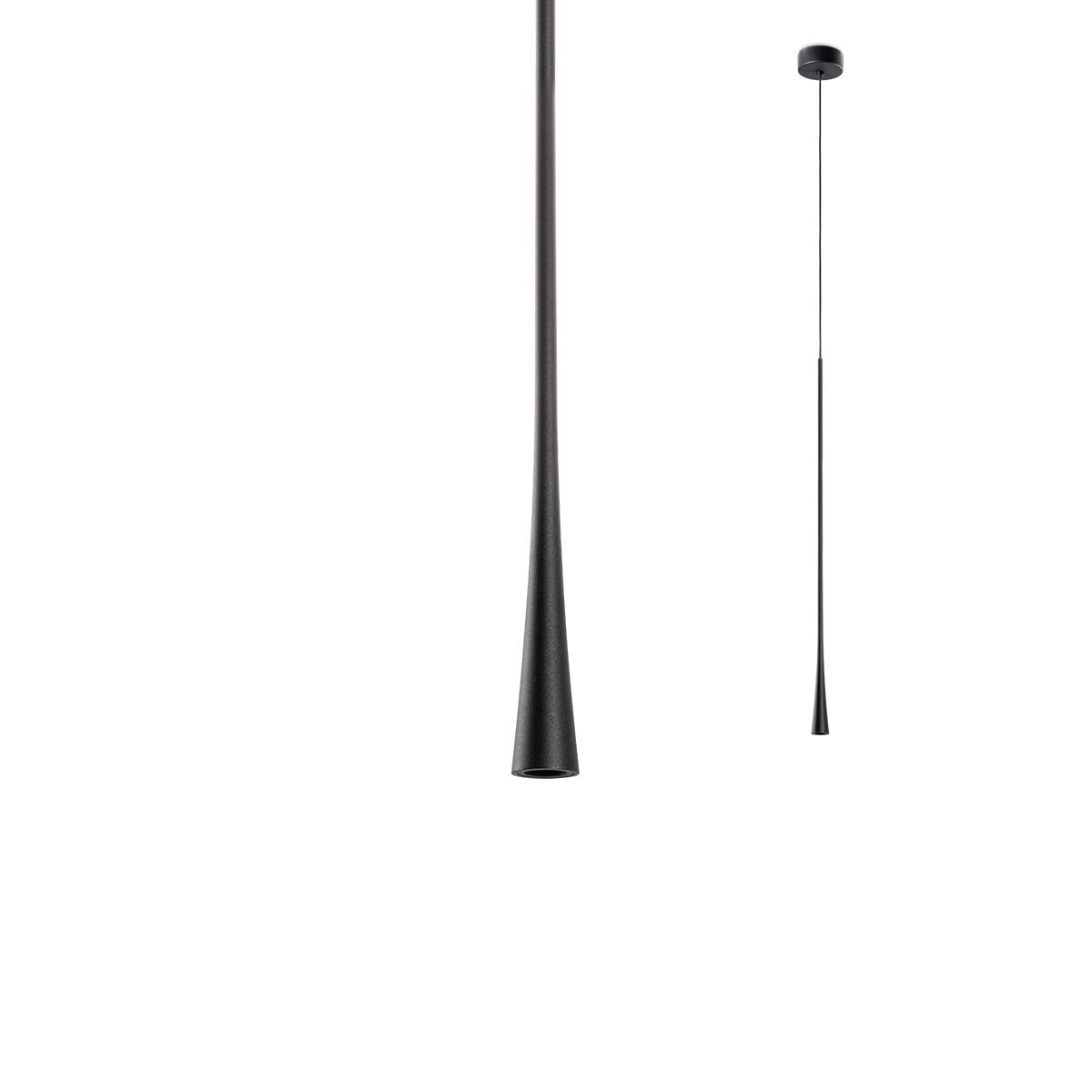 Lustra suspendata LED Ito, negru mat, 6W, 630lm, 3000K, IP20, Redo, 01-1761