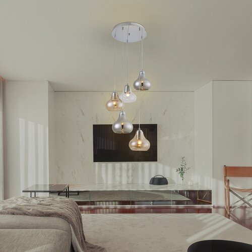 Lustra suspendata Jezabel, crom, 5xE27, IP20, Rabalux, 7978