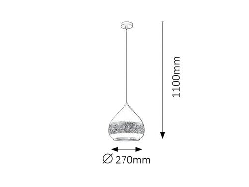 Lustra suspendata Kaia, negru, 1xE27, IP20, Rabalux, 2278