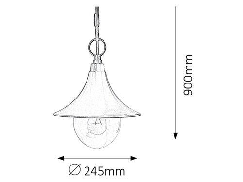 Lustra suspendata exterior Konstanz, negru, 1 X E27, IP44, Rabalux, 8246