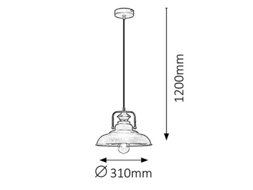 Lustra suspendata Kyle, maro, 1xE27, IP20, Rabalux, 2930