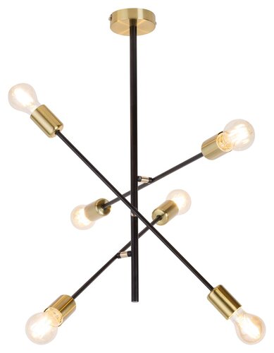 Lustra suspendata Lanny, negru, 6xE27, IP20, Rabalux, 2104