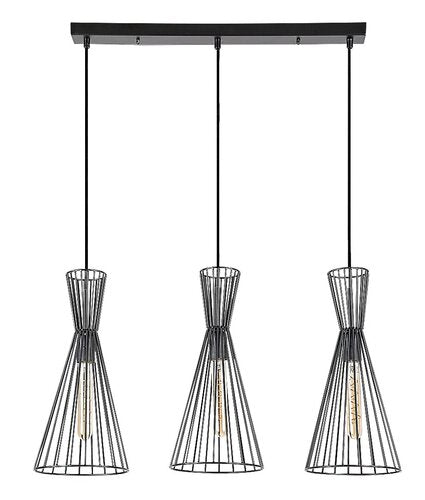 Lustra suspendata Leandros, negru mat, 3xE27, IP20, Rabalux, 72006