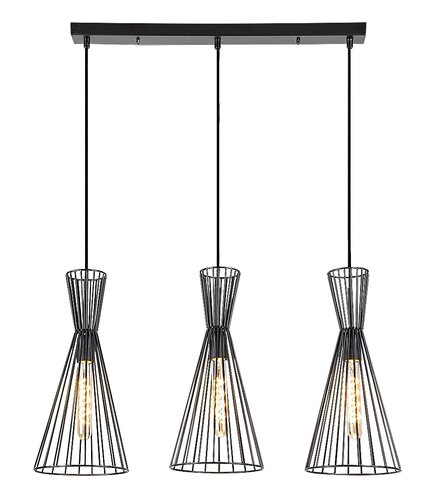 Lustra suspendata Leandros, negru mat, 3xE27, IP20, Rabalux, 72006
