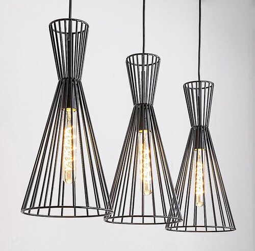 Lustra suspendata Leandros, negru mat, 3xE27, IP20, Rabalux, 72006