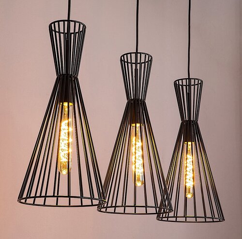 Lustra suspendata Leandros, negru mat, 3xE27, IP20, Rabalux, 72006