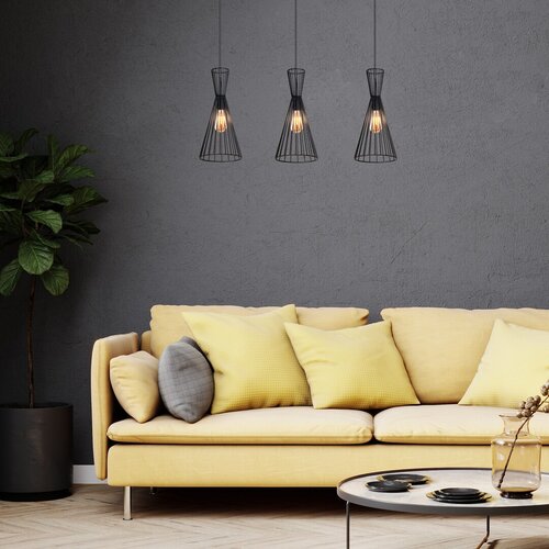 Lustra suspendata Leandros, negru mat, 3xE27, IP20, Rabalux, 72006