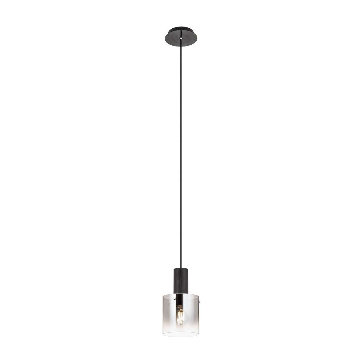 Lustra suspendata Lou, negru/fumuriu degrade, 1XE27, IP20, Redo, 01-2006