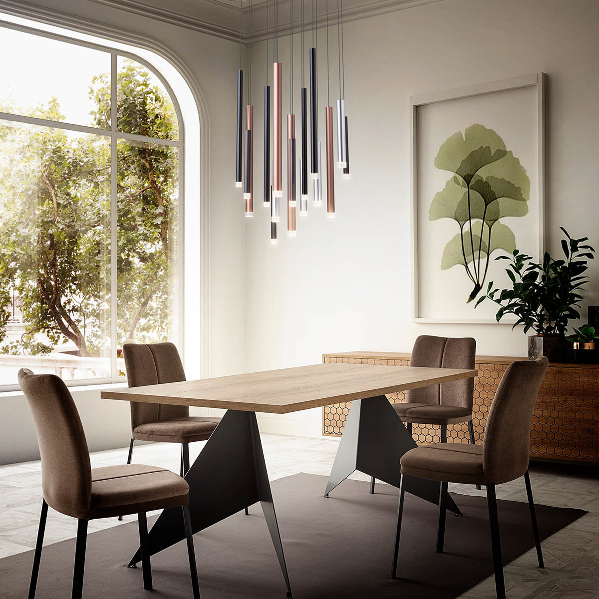 Lustra LED Madison, cupru mat, 64W, 7718lm, 3000K, IP20, Redo, 01-2059