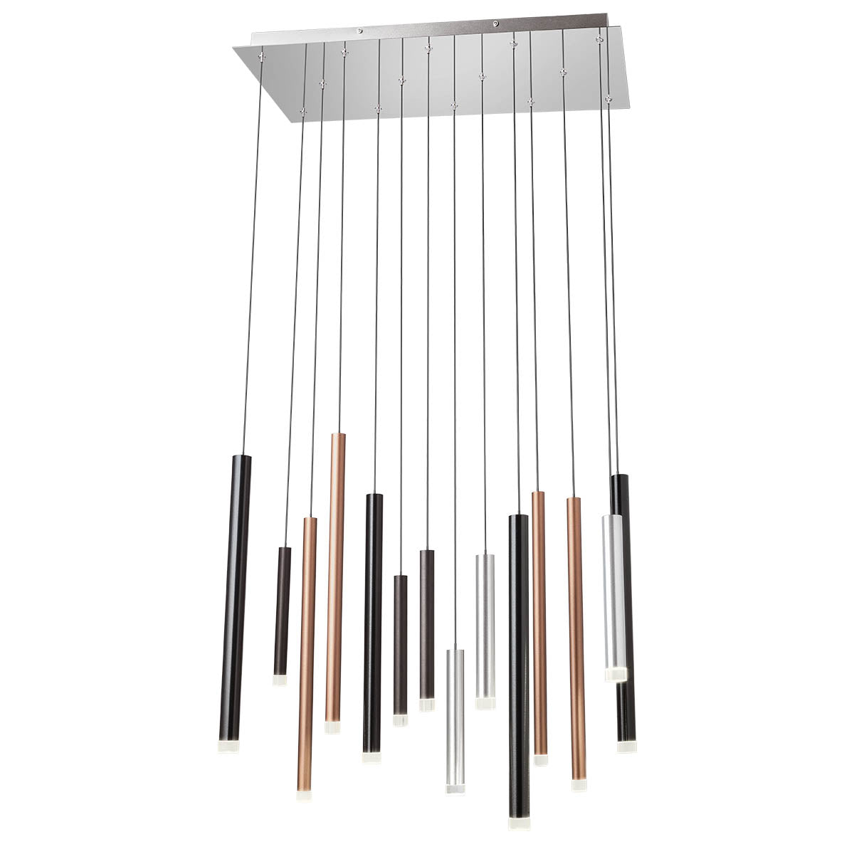 Lustra LED Madison, crom+cupru mat+negru, 56W, 6858lm, 3000K, IP20, Redo, 01-2057