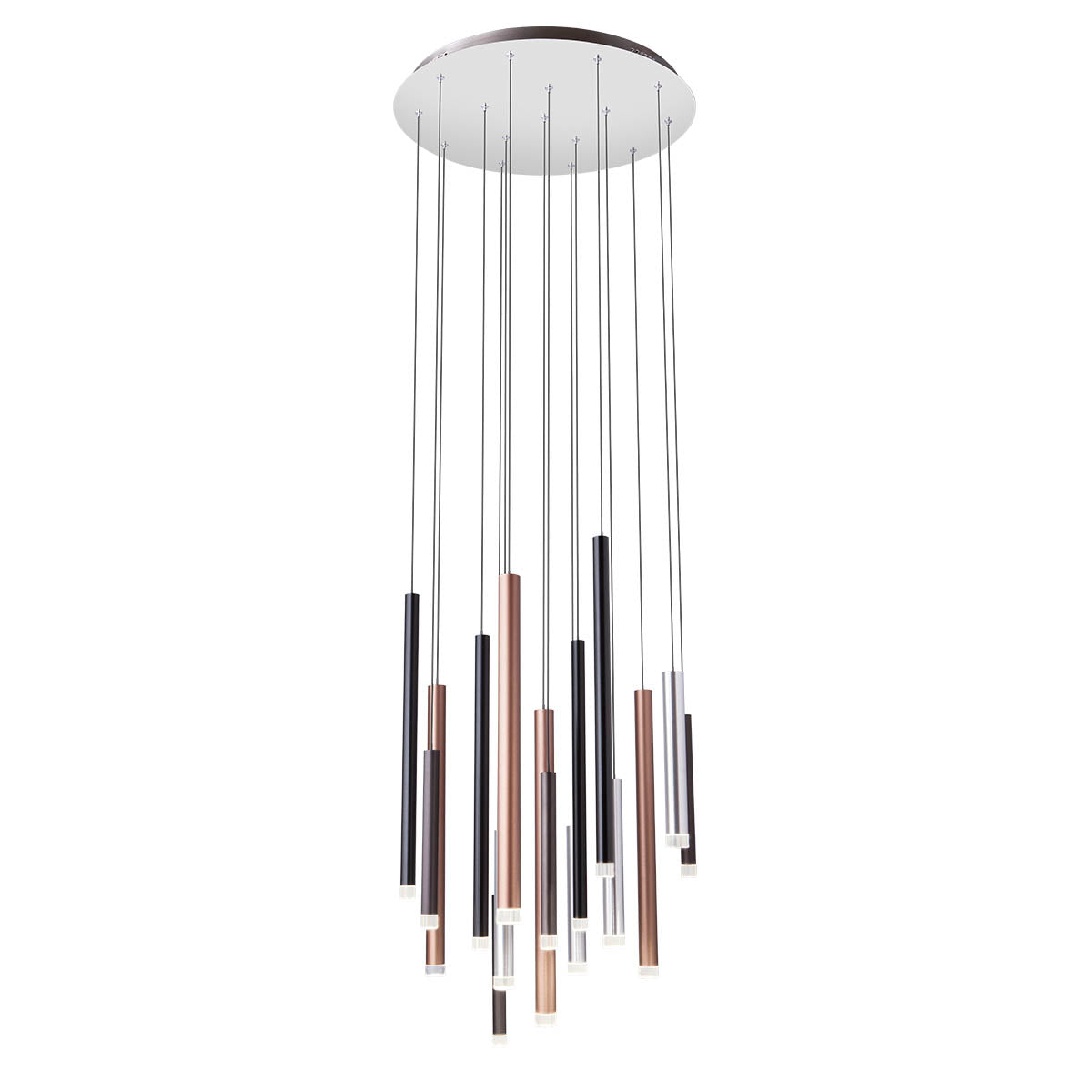 Lustra LED Madison, crom+cupru mat+negru, 64W, 7718lm, 3000K, IP20, Redo, 01-2061