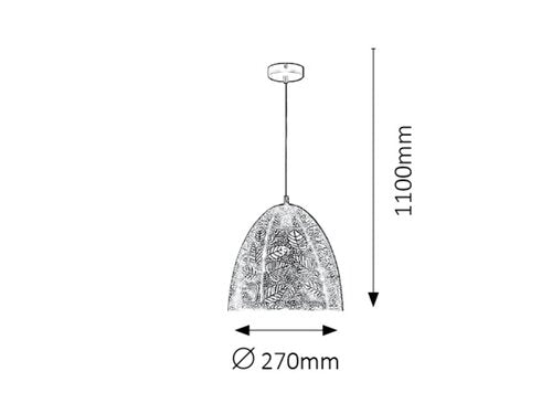 Lustra suspendata Manorca, negru, 1xE27, IP20, Rabalux, 2277