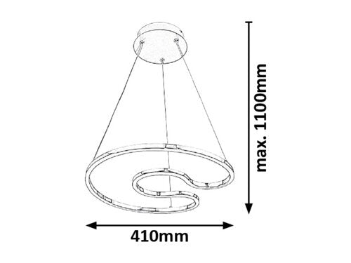 Lustra suspendata LED Melora, crom, 30W, 2400lm, 4000K, IP20, Rabalux, 2190
