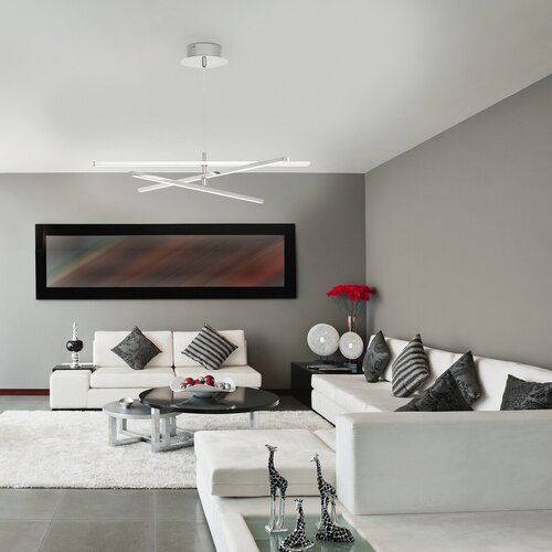 Lustra suspendata LED Meredith, crom, 18W, 1500lm, 4000K, IP20, Rabalux, 2480