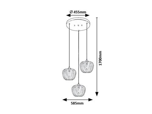 Lustra suspendata Monet, crom, 3xE27, IP20, Rabalux, 3178