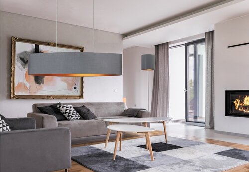 Lustra suspendata Monica, gri, 2xE27, D.78cm, IP20, Rabalux, 25420