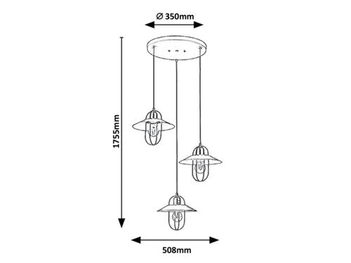 Lustra suspendata Nesrin, auriu, 3xE27, IP20, Rabalux, 3520