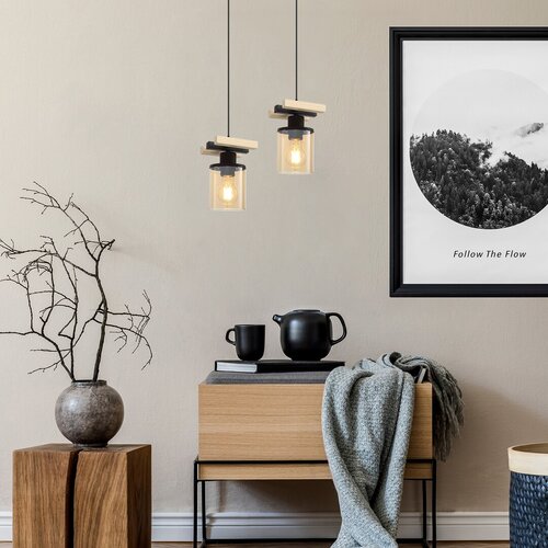 Lustra suspendata Niylah, negru, 1xE27, IP20, Rabalux, 72081