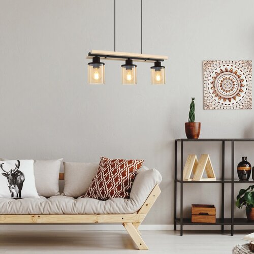 Lustra suspendata Niylah, negru, 3xE27, IP20, Rabalux, 72083