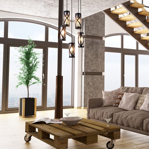 Lustra suspendata Oberon, maro, 5xE14, IP20, Rabalux, 5340