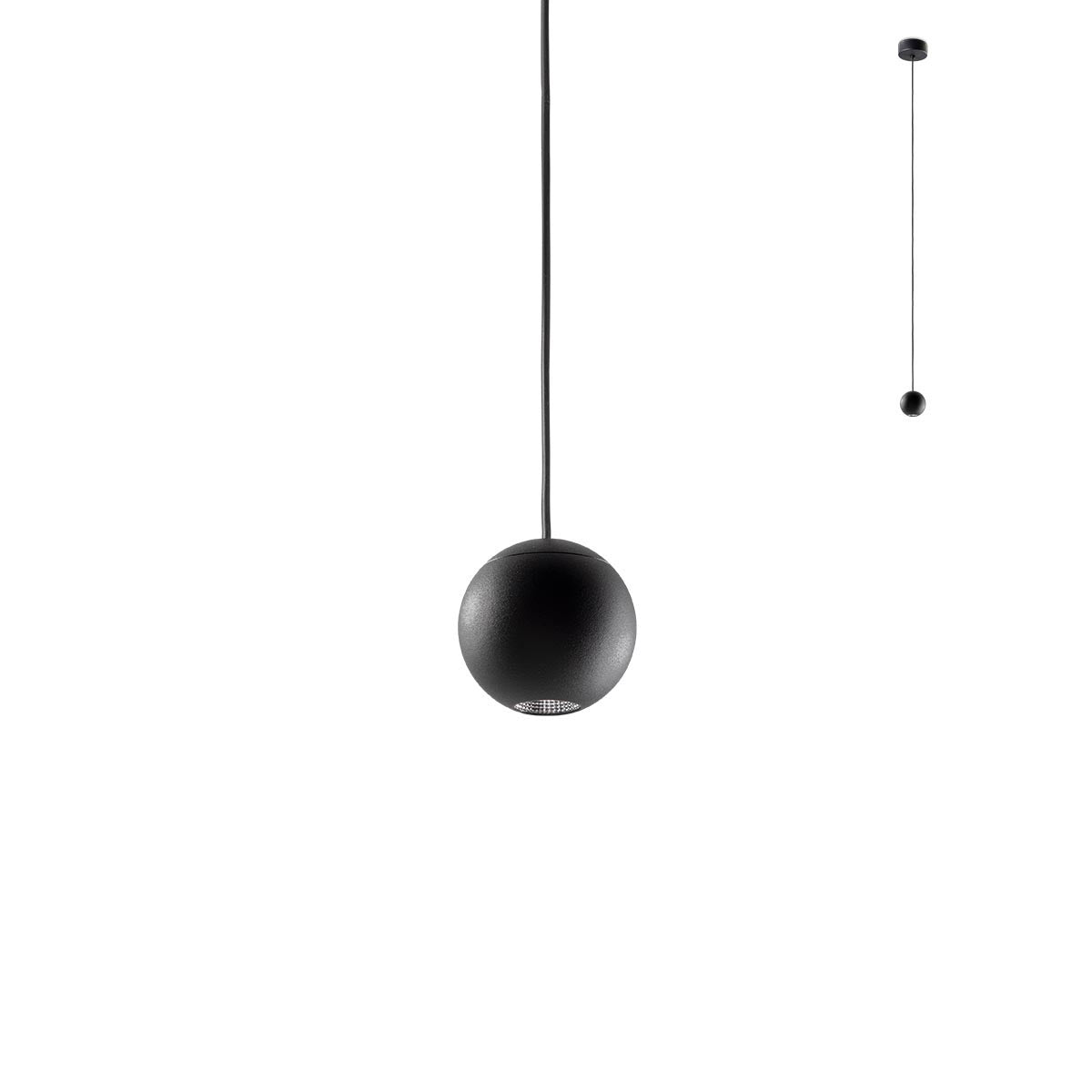 Lustra suspendata LED Obo, negru mat, 4.5W, 405lm, 3000K, IP20, Redo, 01-1834