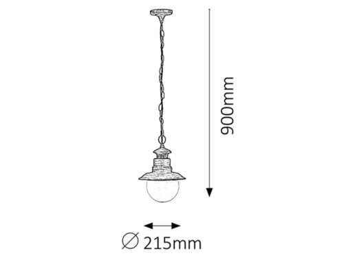 Lustra suspendata exterior Odessa, maro antic, 1 X E27, IP44, Rabalux, 8164