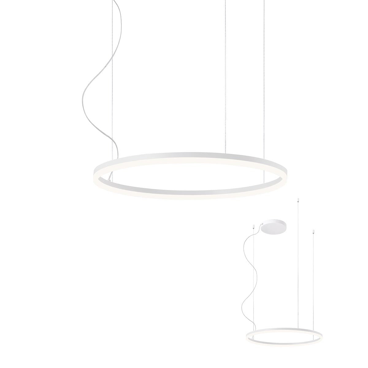 Lustra suspendata LED Orbit, alb mat, 40.5W, 5193lm, 3000K, IP20, Redo, 01-1710-DALI