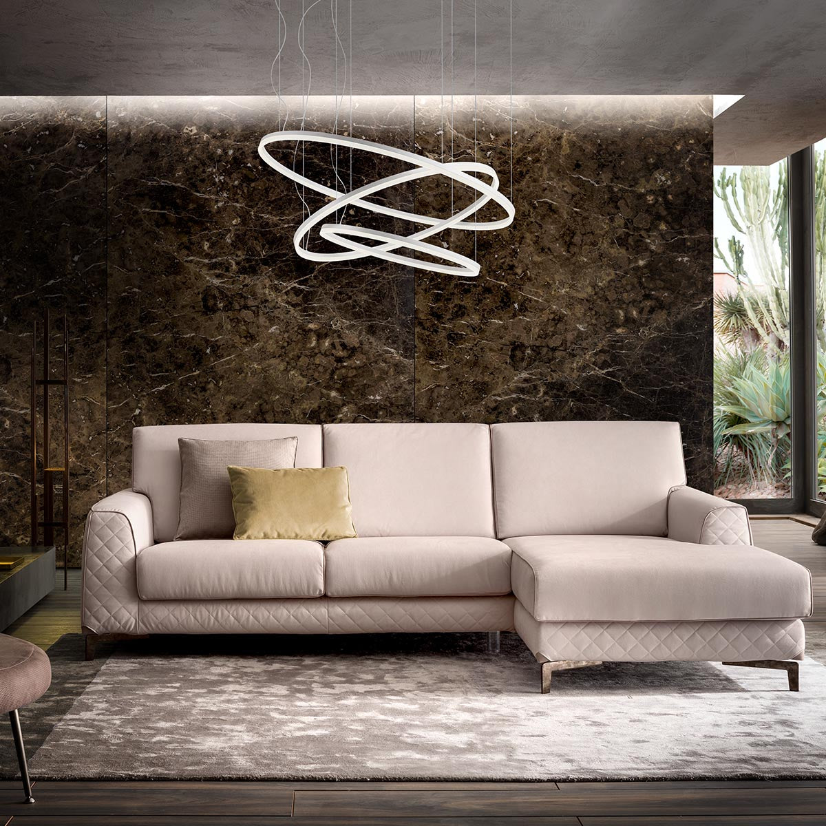 Lustra suspendata LED Orbit, alb mat, 40.5W + 68W, 14627lm, 4000K, IP20, Redo, 01-1922-TRIAC