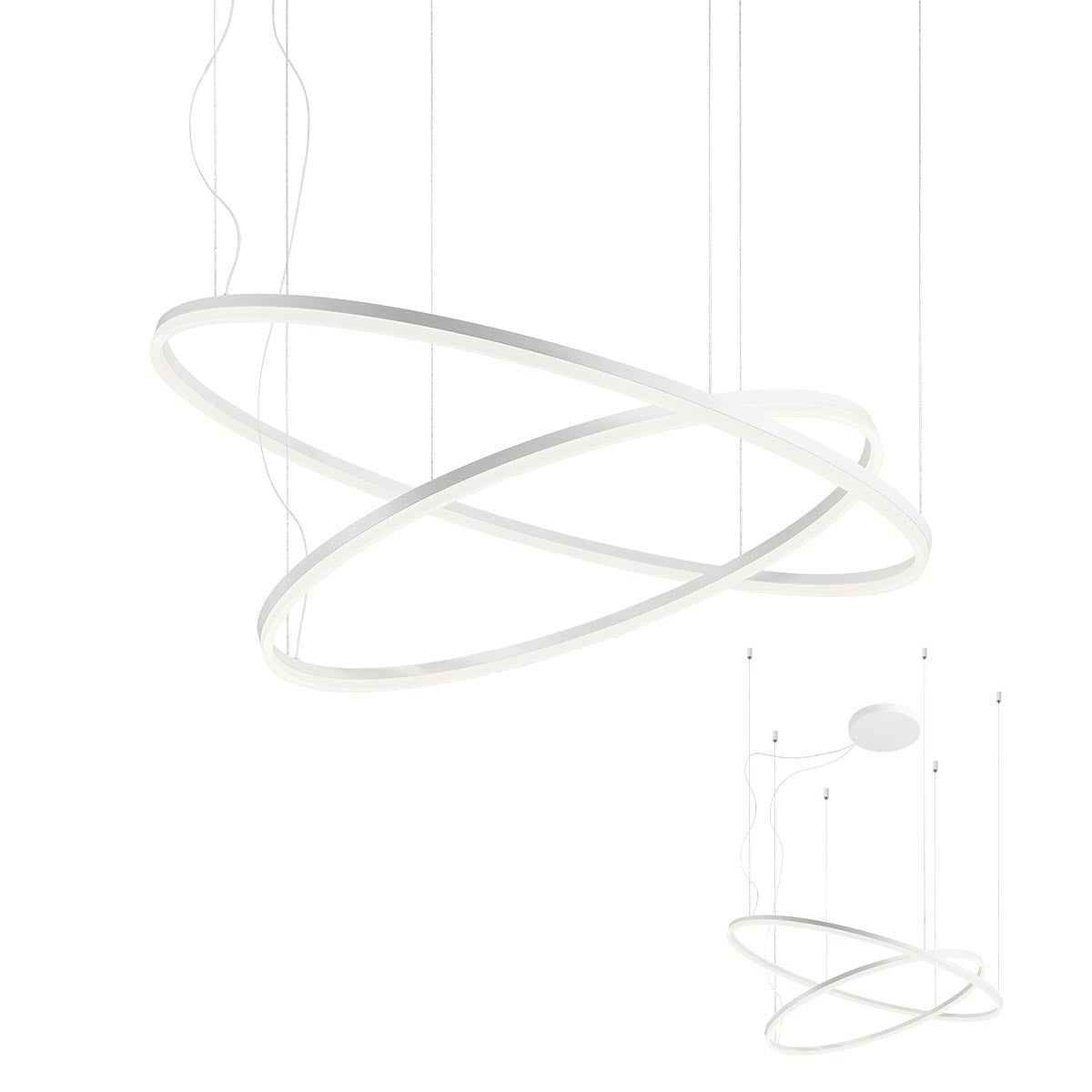 Lustra suspendata LED Orbit, alb mat, 40.5W + 68W, 14627lm, 4000K, IP20, Redo, 01-1922-TRIAC