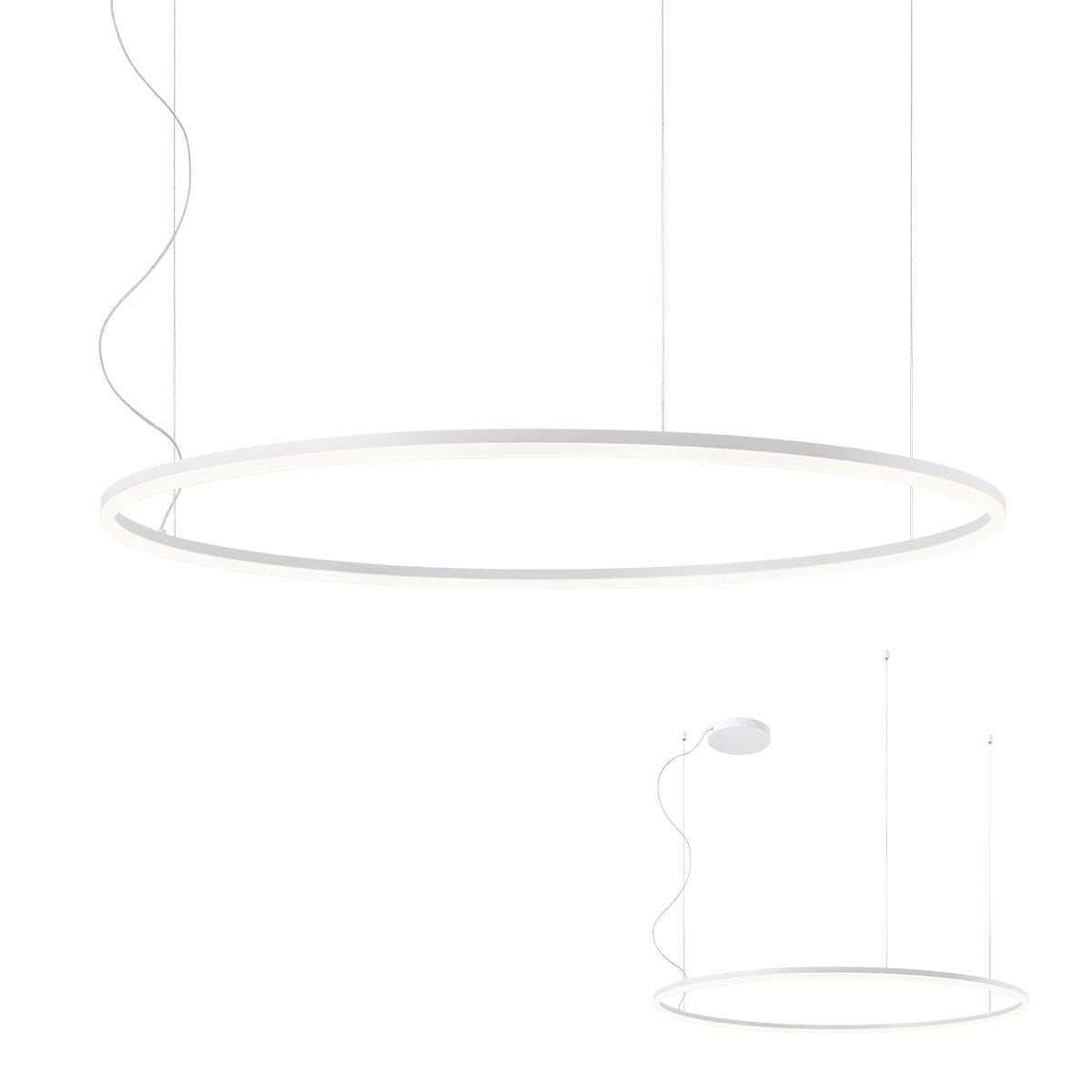 Lustra suspendata LED Orbit, alb mat, 76W, 10227lm, 4000K, IP20, Redo, 01-1918-TRIAC
