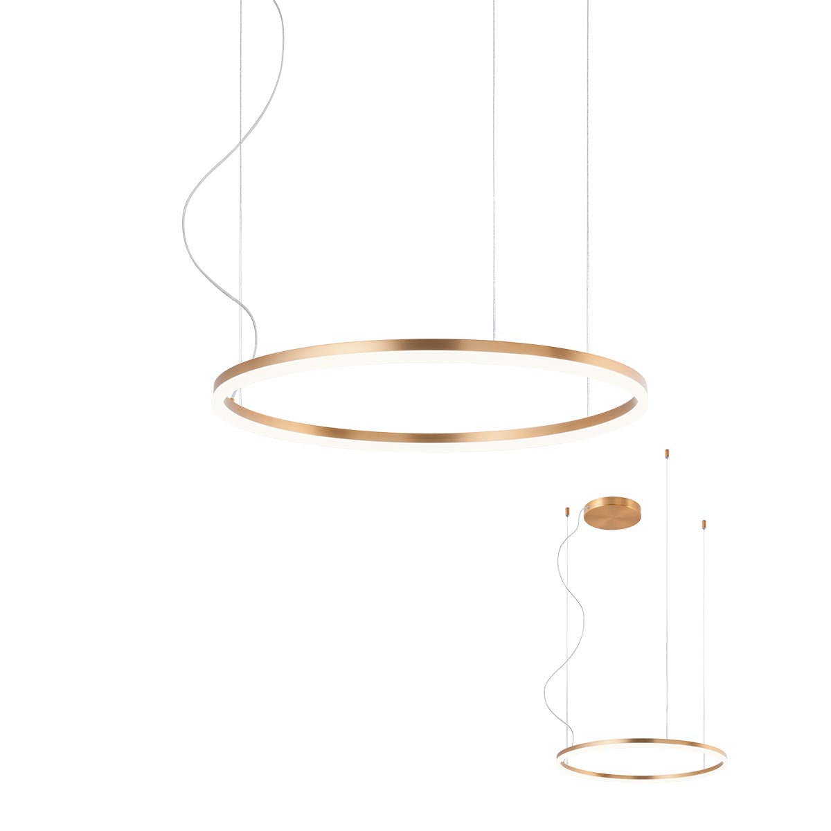 Lustra suspendata LED Orbit, bronz, 42W, 5478lm, 4000K, IP20, Redo, 01-1913-TRIAC