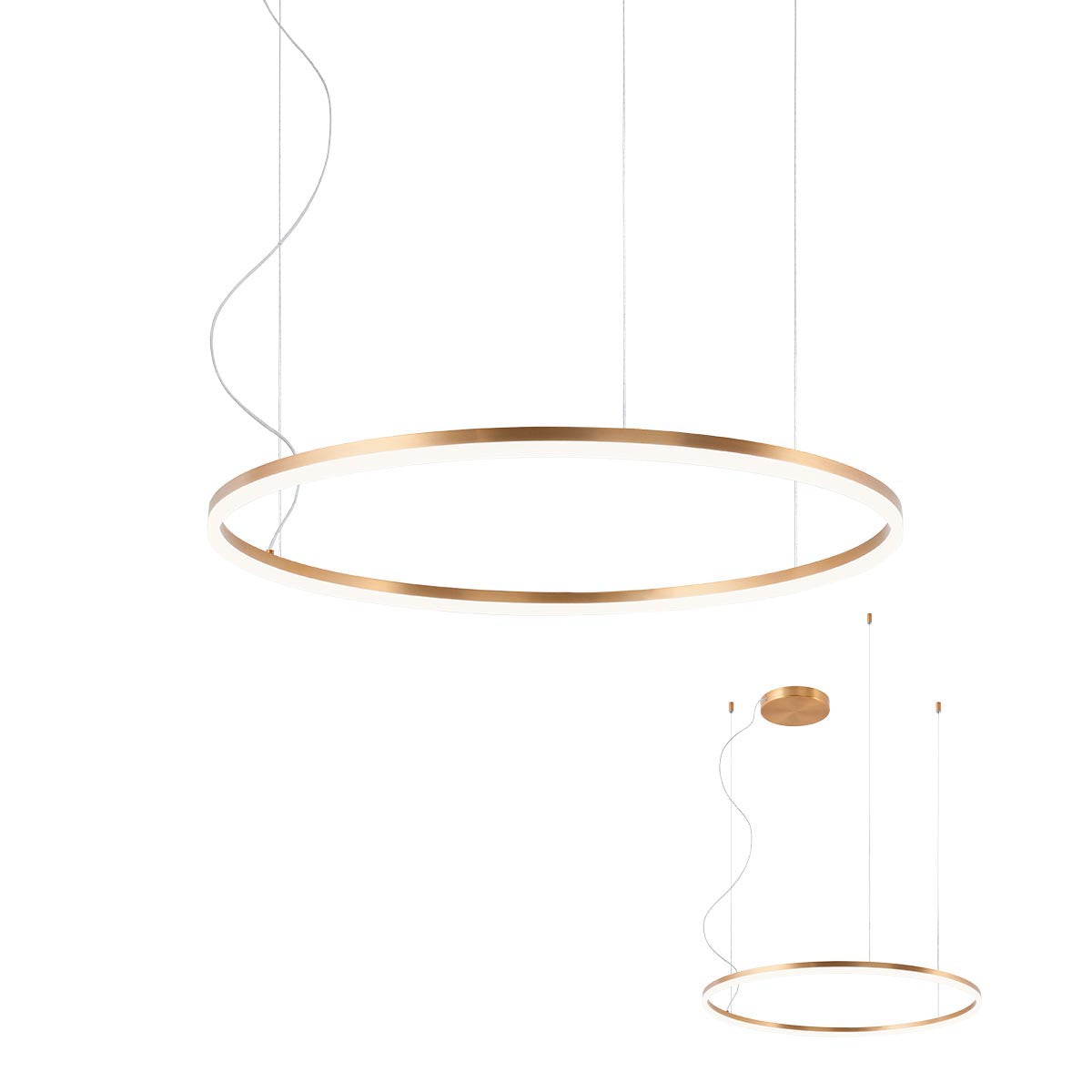 Lustra suspendata LED Orbit, bronz, 55W, 7212lm, 3000K, IP20, Redo, 01-1713-TRIAC