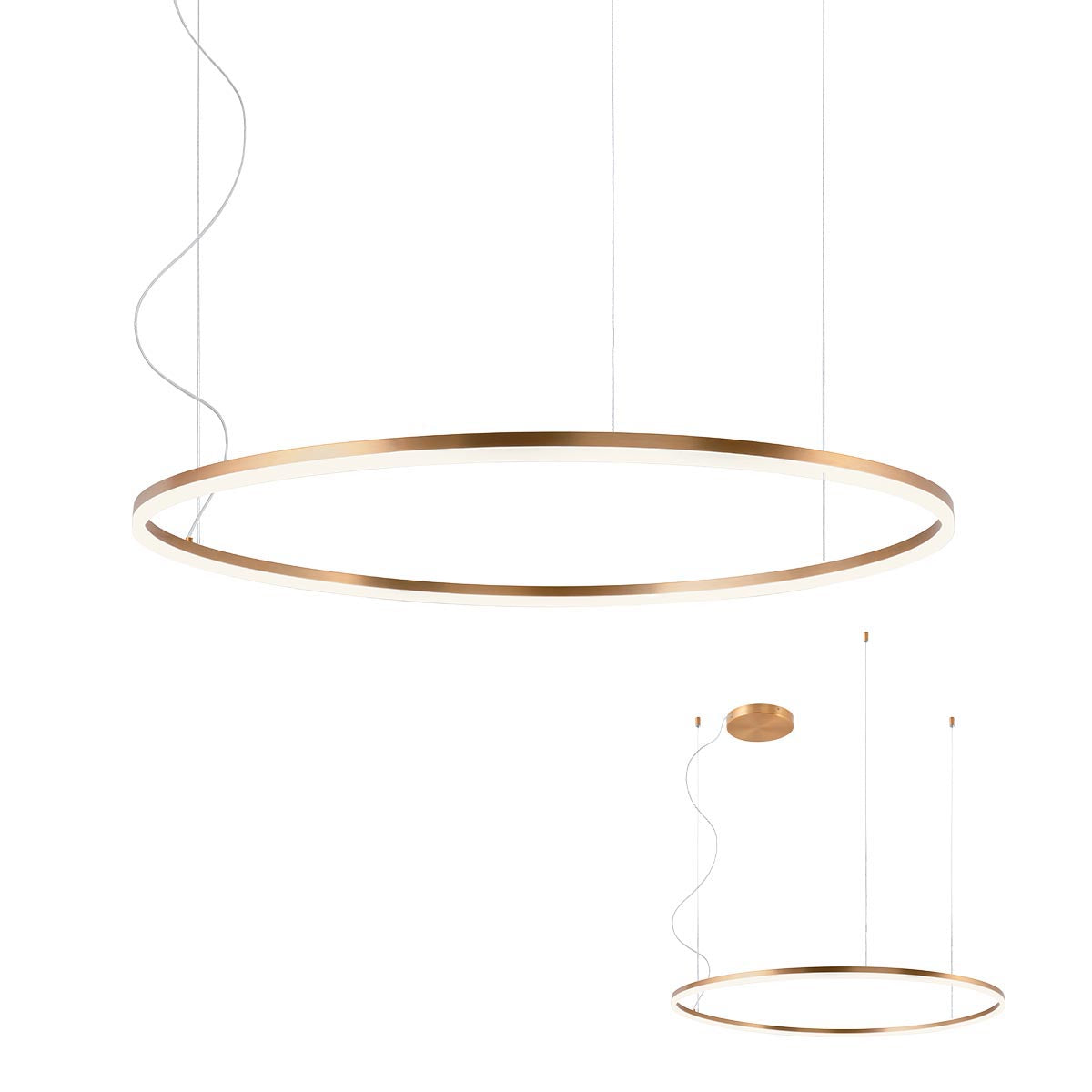 Lustra suspendata LED Orbit, bronz, 68W, 9167lm, 4000K, IP20, Redo, 01-1917-TRIAC