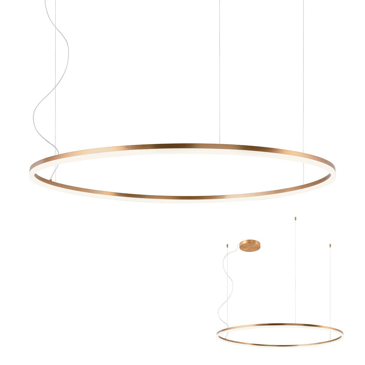 Lustra suspendata LED Orbit, bronz, 76W, 9761lm, 3000K, IP20, Redo, 01-1717-DALI
