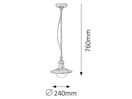 Lustra suspendata exterior Oslo, alb antichizat, 1 X E27, IP44, Rabalux, 8740