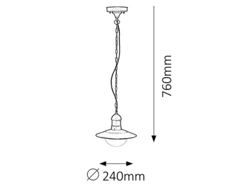 Lustra suspendata exterior Oslo, negru, 1 X E27, IP44, Rabalux, 8717