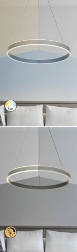 Lustra suspendata LED Othello, gri, 36W, 1800lm, 3000-6000K, Rabalux, 6299