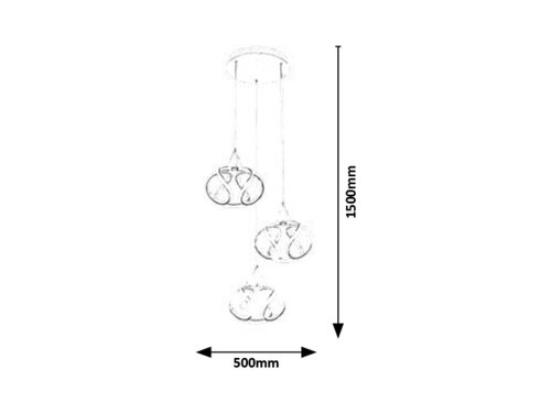 Lustra suspendata LED Palmira, crom, 50W, 3400lm, 3000K, IP20, Rabalux, 5771