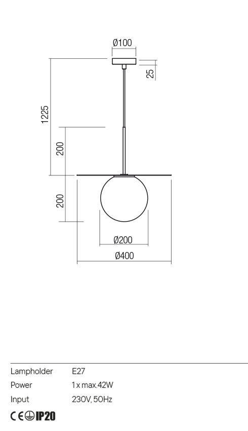 Lustra suspendata Plato, negru mat, 1XE27, IP20, Redo, 01-2732
