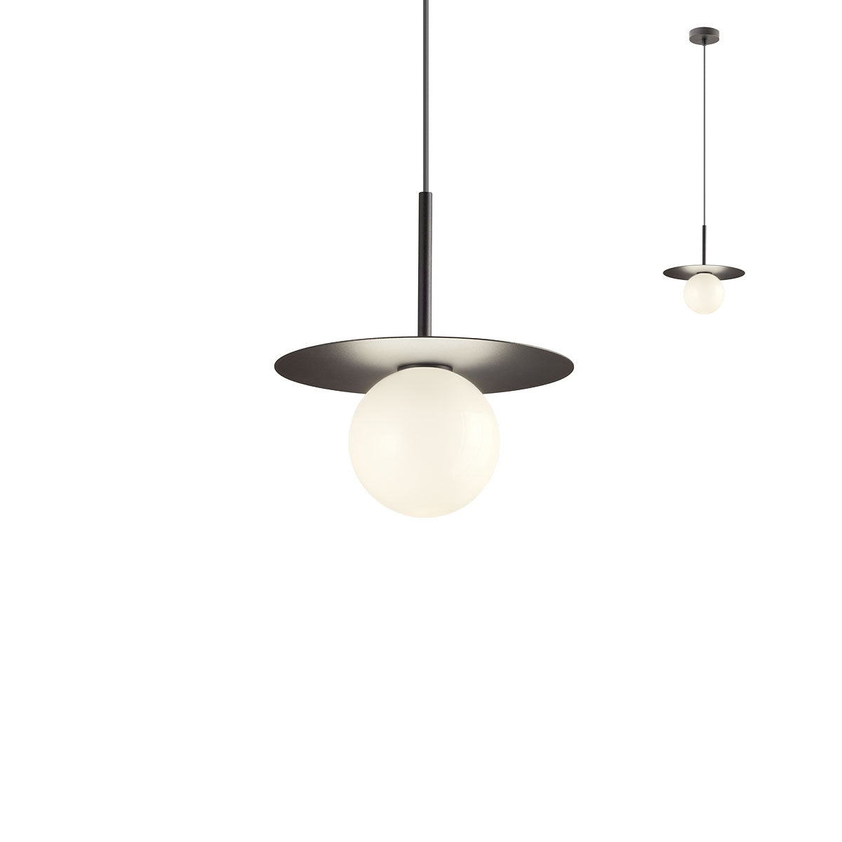 Lustra suspendata Plato, negru mat, 1XG9, IP20, Redo, 01-2728