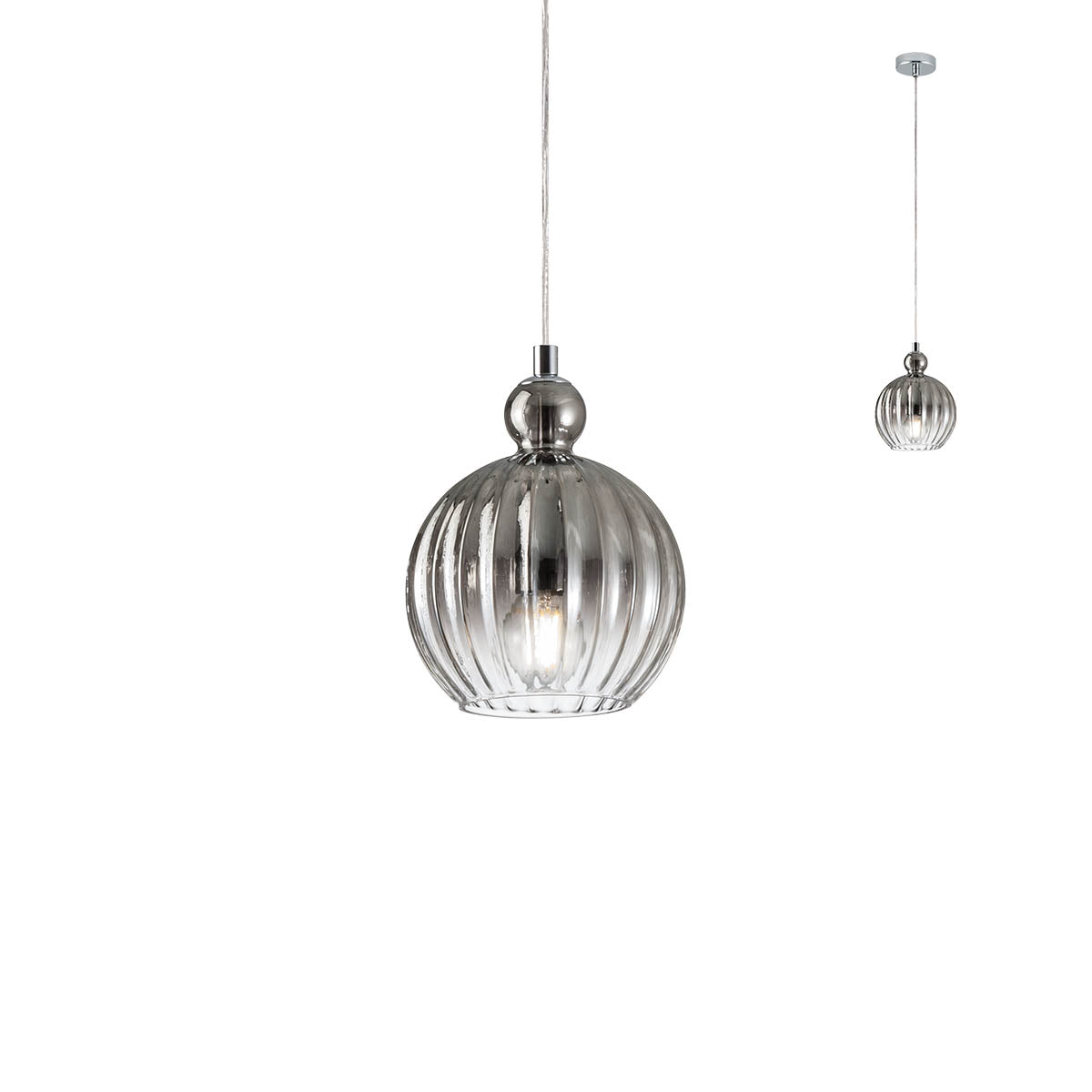 Lustra suspendata Plumen, fumuriu degrade, 1XE14, IP20, Redo, 01-2063