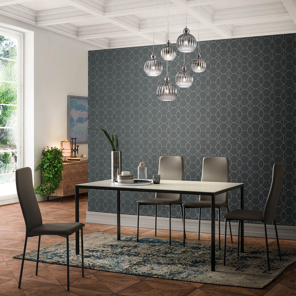 Lustra Plumen, fumuriu degrade, 6XE14, IP20, Redo, 01-2069