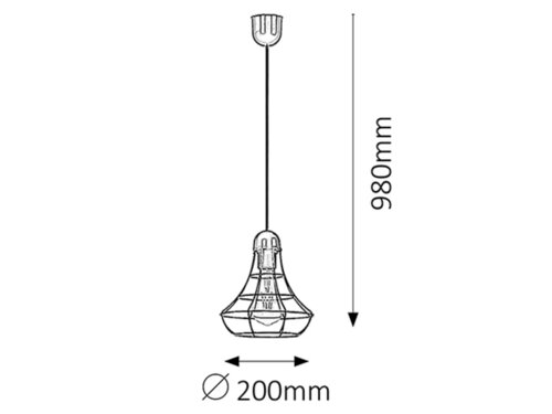 Lustra suspendata Ramsey, cupru, 1xE27, IP20, Rabalux, 4650