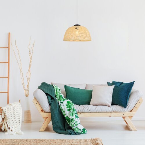 Lustra suspendata Rattan, negru, 1xE27, IP20, Rabalux, 72025