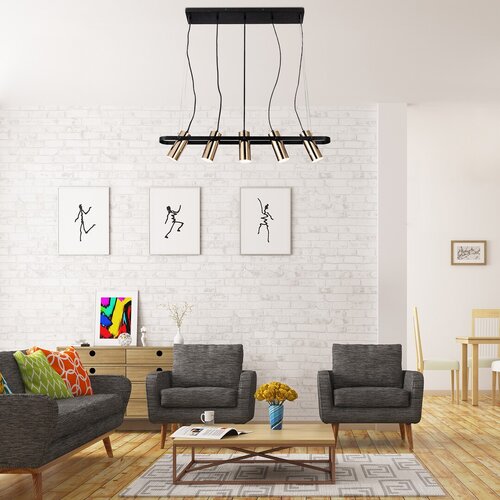 Lustra suspendata LED Raven, auriu, 25W, 2000lm, 3000K, IP20, Rabalux, 6430