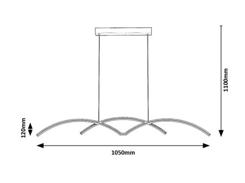 Lustra suspendata LED River, negru, 40W, 2000lm, 4000K, IP20, Rabalux, 6899